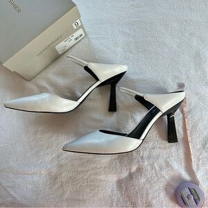 MARC FISHER White Leather Heels